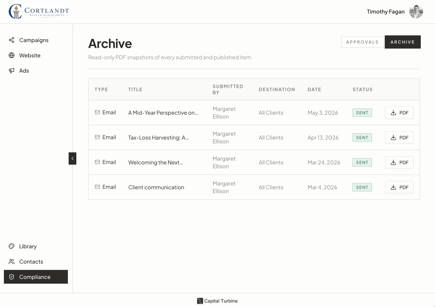 Access and download PDFs
