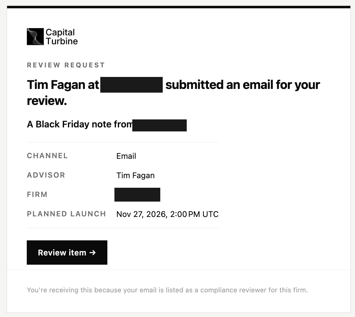 Reviewers are notified by email