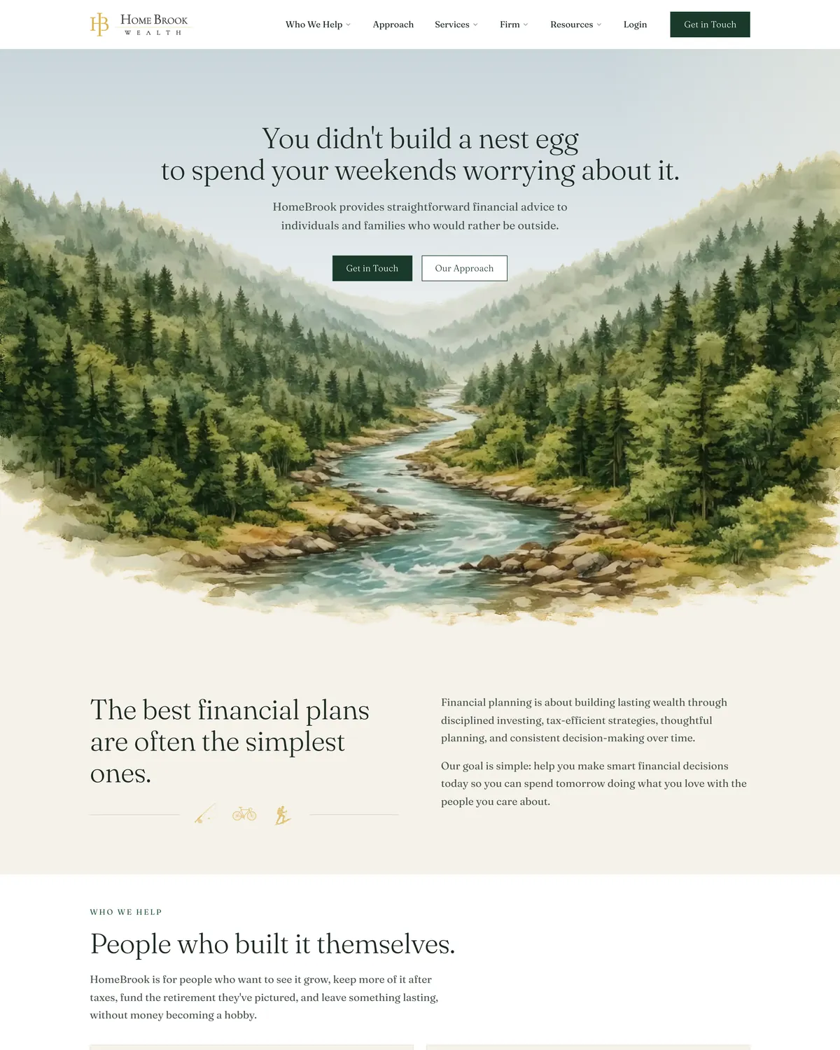 The Home Brook Wealth website, built by Capital Turbine